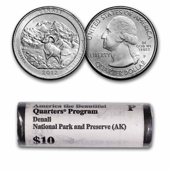 2012-P ATB Quarter Denali National Park 40-Coin Roll BU 2012-P ATB Quarter Denali National Park 40-Coin Roll BU