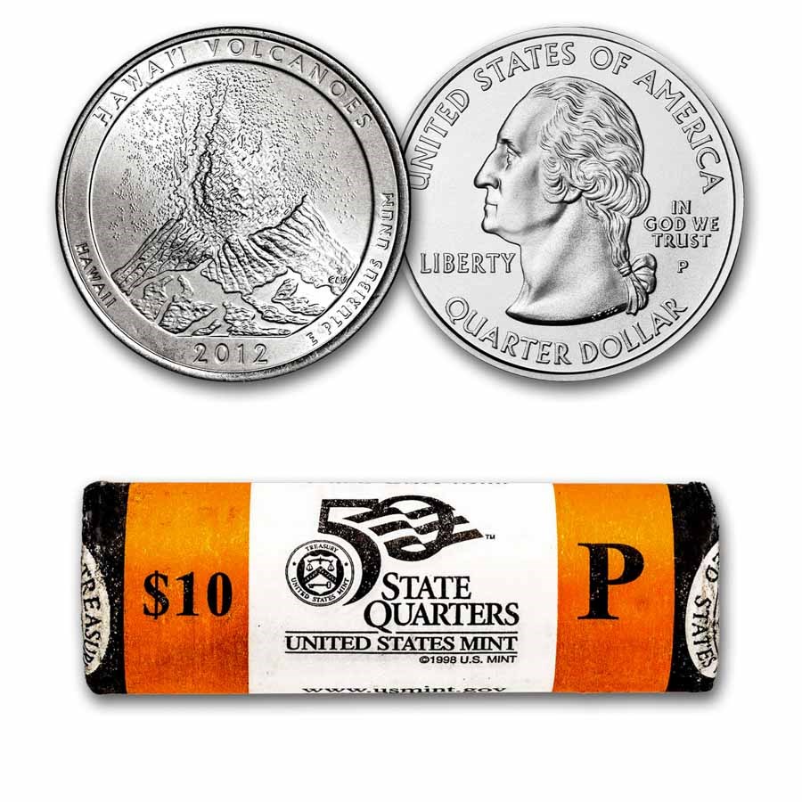 2012-P ATB Quarter Hawaii Volcanoes National Park 40 Coin Roll BU