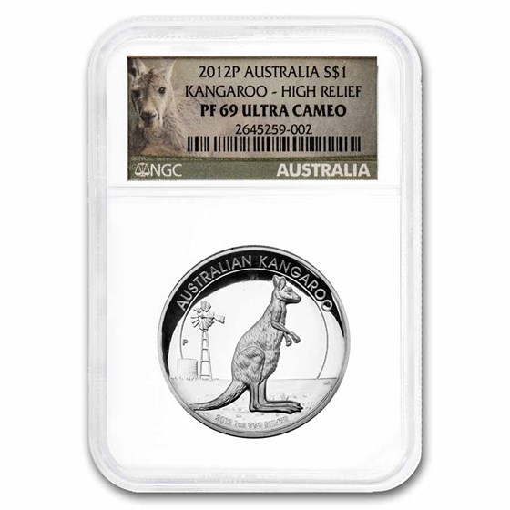 2012-P Australia 1 oz Silver Kangaroo PF-69 NGC (High Relief) 2012-P Australia 1 oz Silver Kangaroo PF-69 NGC (High Relief)