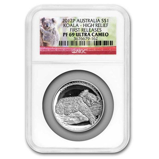 2012-P Australia 1 oz Silver Koala PF-69 NGC UC (High Relief) 2012-P Australia 1 oz Silver Koala PF-69 NGC UC (High Relief)