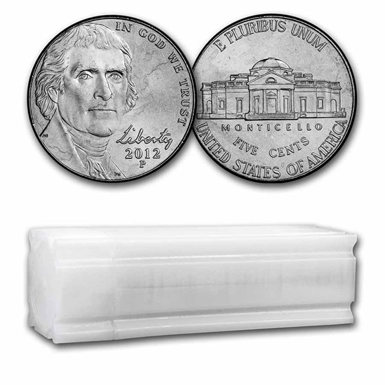 2012-P Jefferson Nickel 40-Coin Roll BU 2012-P Jefferson Nickel 40-Coin Roll BU