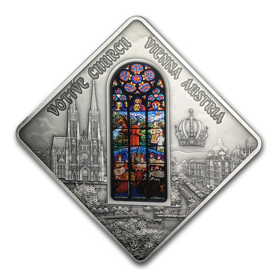 2012 Palau Silver $10 Holy Windows Vienna Votive Church