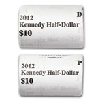 2012-P&D Kennedy Half Dollar 20-Coin 2 Rolls Set (Mint Wrapped)