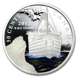 2012 RMS Titanic $0.50 Silver-Plated Proof (Colorized, Box & COA) 2012 RMS Titanic $0.50 Silver-Plated Proof (Colorized, Box & COA)