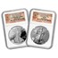 2012-S 2-Coin Prf Silver Eagle Set PF-70 NGC (ER/FR, 75th Anniv)