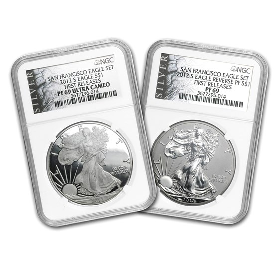 2012-S 2-Coin Proof Silver Eagle Set PF-69 NGC (FR) 2012-S 2-Coin Proof Silver Eagle Set PF-69 NGC (FR)