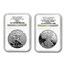 2012-S 2-Coin Proof Silver Eagle Set PF-70 NGC (75th Anniv)