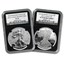 2012-S 2-Coin Proof Silver Eagle Set PF-70 NGC (FR, 25th Anniv)