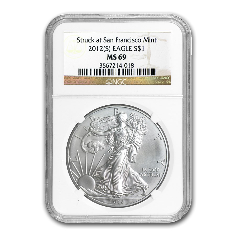 2012 (S) American Silver Eagle MS-69 NGC