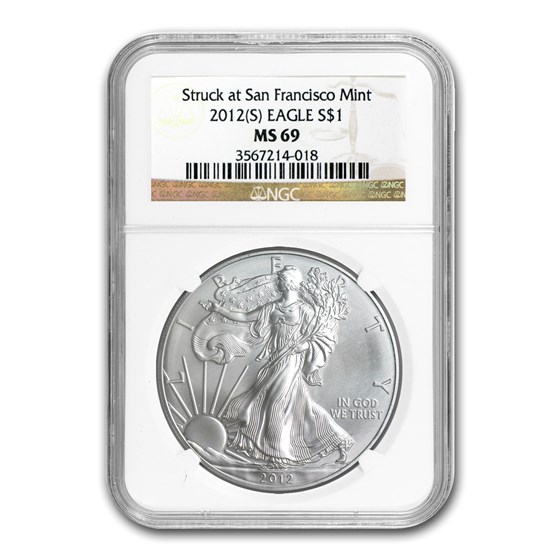 2012 (S) American Silver Eagle MS-69 NGC 2012 (S) American Silver Eagle MS-69 NGC
