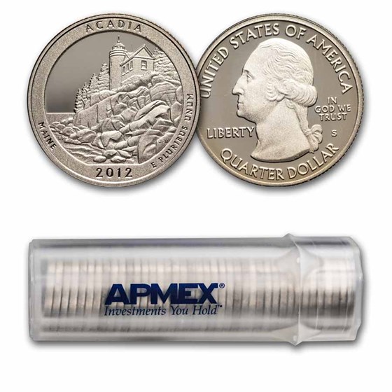 2012-S ATB Quarter Acadia National Park 40-Coin Roll Proof 2012-S ATB Quarter Acadia National Park 40-Coin Roll Proof