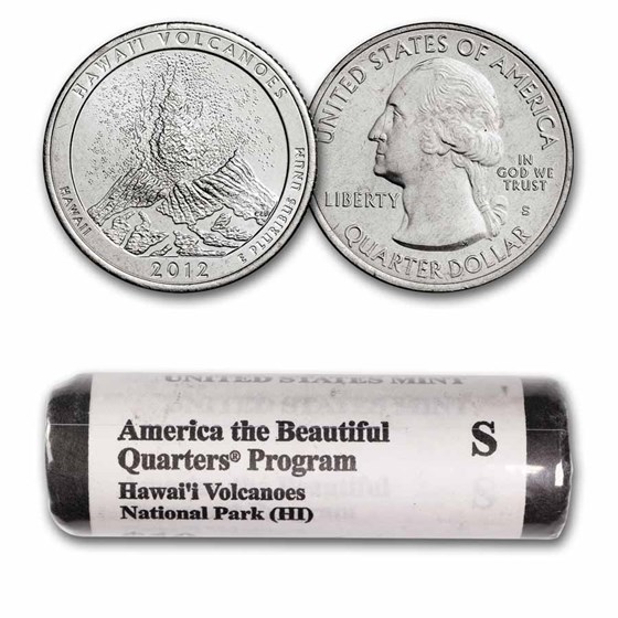 2012-S ATB Quarter Hawaii Volcanoes National 40-Coin Roll Proof 2012-S ATB Quarter Hawaii Volcanoes National 40-Coin Roll Proof