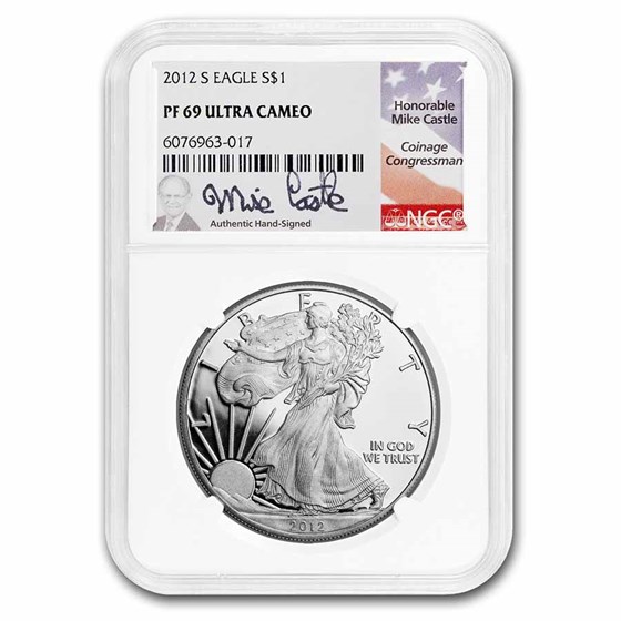 2012-S Proof American Silver Eagle PF-69 NGC (Castle) 2012-S Proof American Silver Eagle PF-69 NGC (Castle)