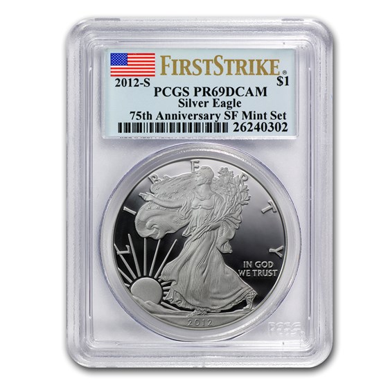 2012-S Proof American Silver Eagle PR-69 PCGS (FS, 75th Anniv) 2012-S Proof American Silver Eagle PR-69 PCGS (FS, 75th Anniv)