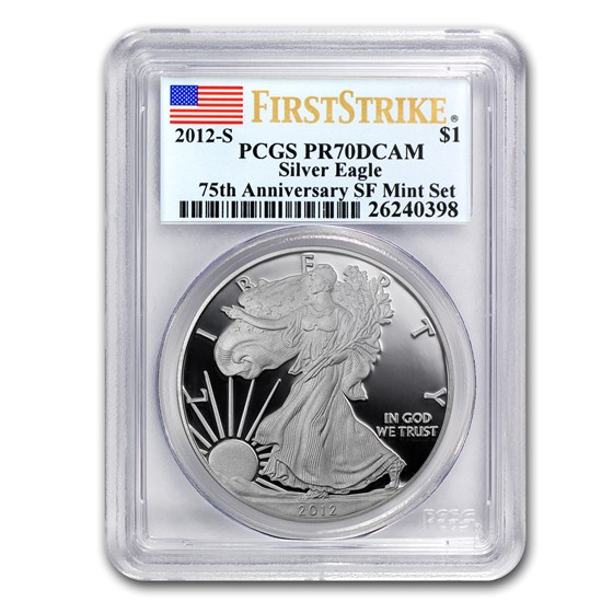 2012-S Proof American Silver Eagle PR-70 PCGS (FS, 75th Anniv) 2012-S Proof American Silver Eagle PR-70 PCGS (FS, 75th Anniv)