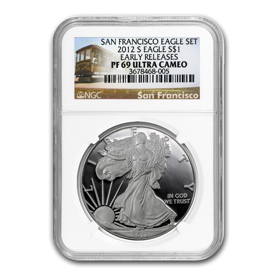 2012-S Proof Silver American Eagle PF-69 NGC (ER, 75th Anniv) 2012-S Proof Silver American Eagle PF-69 NGC (ER, 75th Anniv)