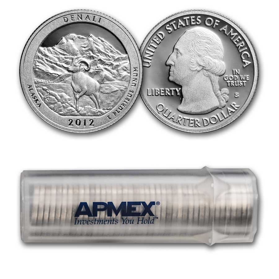 2012-S Quarter ATB Denali (Silver) 40-Coin Proof Roll