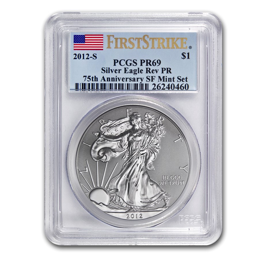 2012-S Reverse Proof Silver Eagle PR-69 PCGS (FS, 75th Anniv)