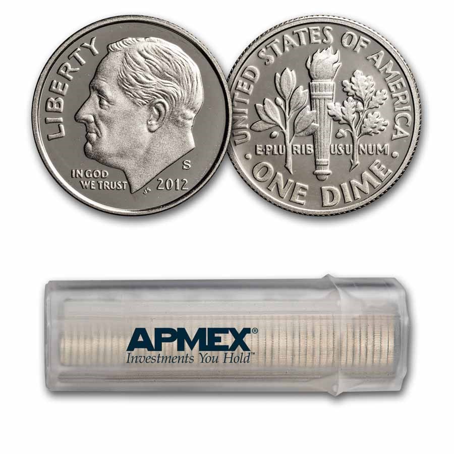 2012-S Roosevelt Dime 50-Coin Roll Proof