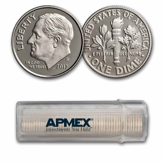 2012-S Roosevelt Dime 50-Coin Roll Proof 2012-S Roosevelt Dime 50-Coin Roll Proof