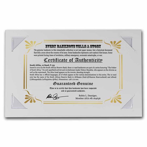 Buy 2012 South African Nelson Mandela 10 Rand Banknote | APMEX