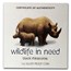 2012 Tuvalu 1 oz Silver Black Rhinoceros Proof