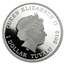 2012 Tuvalu 1 oz Silver Black Rhinoceros Proof
