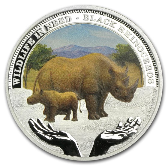 2012 Tuvalu 1 oz Silver Black Rhinoceros Proof 2012 Tuvalu 1 oz Silver Black Rhinoceros Proof