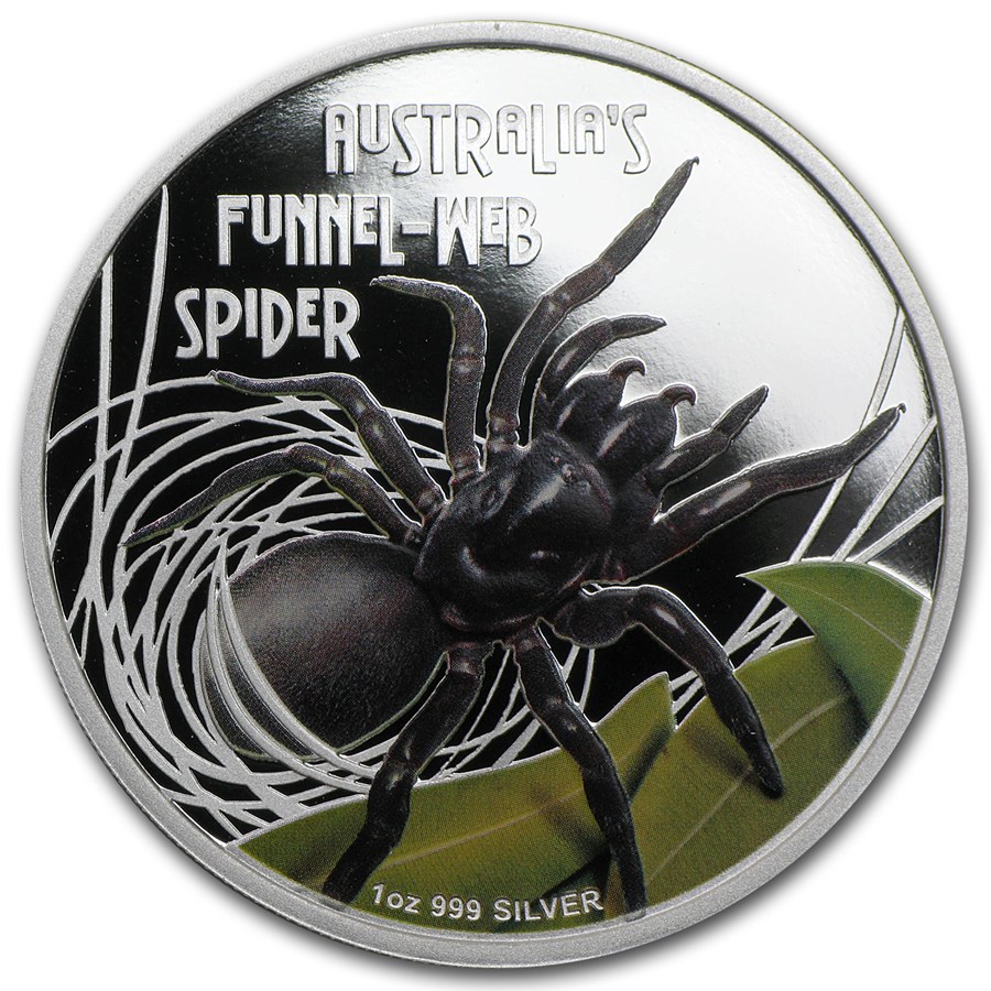 2012 Tuvalu 1 oz Silver Funnel-Web Spider Proof