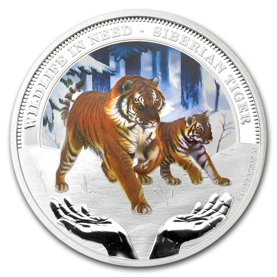 2012 Tuvalu 1 oz Silver Siberian Tiger Proof