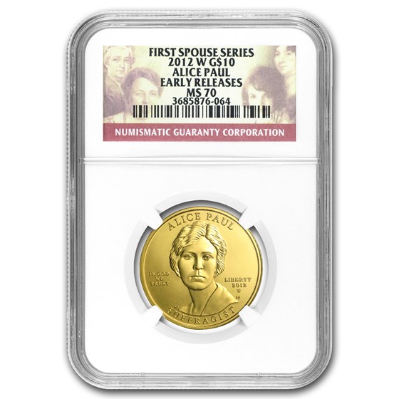 2012-W 1/2 oz Gold Alice Paul MS-70 NGC (Early Release) 2012-W 1/2 oz Gold Alice Paul MS-70 NGC (Early Release)