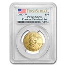 2012-W 1/2 oz Gold Frances Cleveland 1st Term MS-70 PCGS (FS)