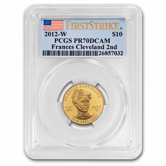 2012-W 1/2 oz Gold Frances Cleveland 2nd Term PR-70 PCGS (FS) 2012-W 1/2 oz Gold Frances Cleveland 2nd Term PR-70 PCGS (FS)