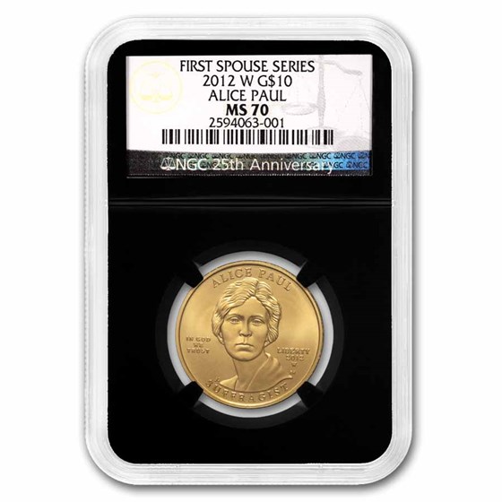 2012-W 1/2 oz Proof Gold Alice Paul MS-70 NGC 2012-W 1/2 oz Proof Gold Alice Paul MS-70 NGC