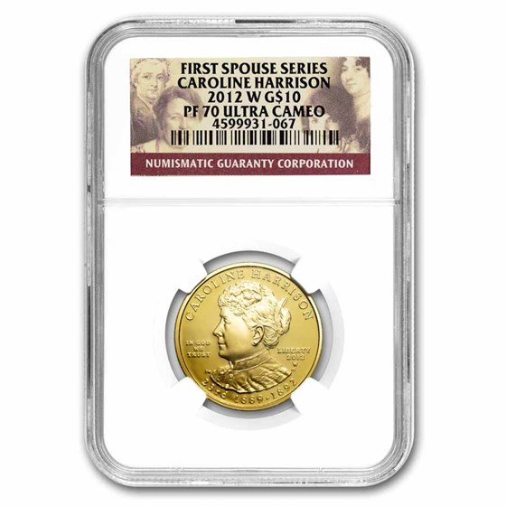 2012-W 1/2 oz Proof Gold Caroline Harrison PF-70 NGC 2012-W 1/2 oz Proof Gold Caroline Harrison PF-70 NGC