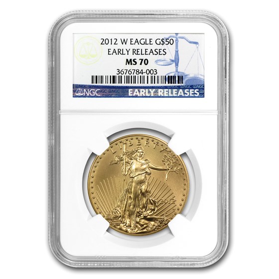 2012-W 1 oz Burnished Gold Eagle MS-70 NGC (ER) 2012-W 1 oz Burnished Gold Eagle MS-70 NGC (ER)