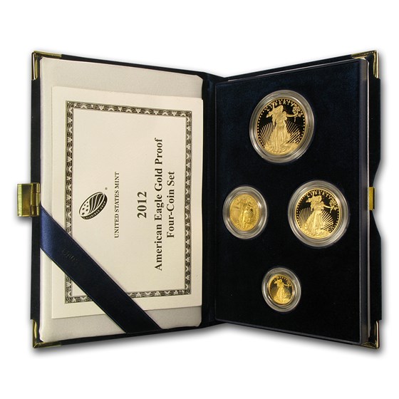 2012-W 4-Coin Proof American Gold Eagle Set (w/Box & COA) 2012-W 4-Coin Proof American Gold Eagle Set (w/Box & COA)