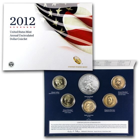 2012-W 6-Coin U.S. Mint Annual Uncirculated Dollar Set 2012-W 6-Coin U.S. Mint Annual Uncirculated Dollar Set