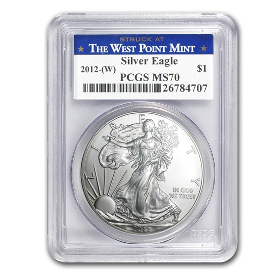 2012 (W) American Silver Eagle MS-70 PCGS (West Point Mint)