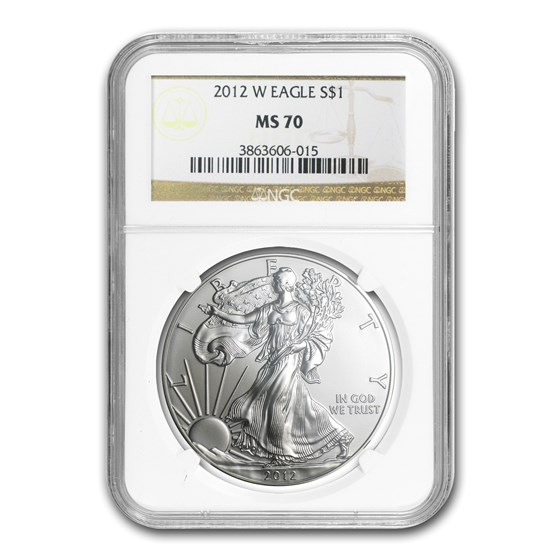 2012-W Burnished American Silver Eagle MS-70 NGC 2012-W Burnished American Silver Eagle MS-70 NGC