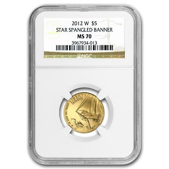 2012-W Gold $5 Commem Star Spangled Banner MS-70 NGC 2012-W Gold $5 Commem Star Spangled Banner MS-70 NGC