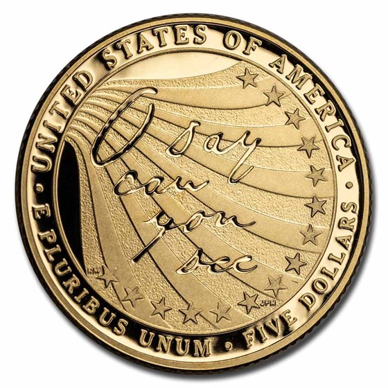 2012-W Gold $5 Commem Star Spangled Banner Proof (Capsule Only)