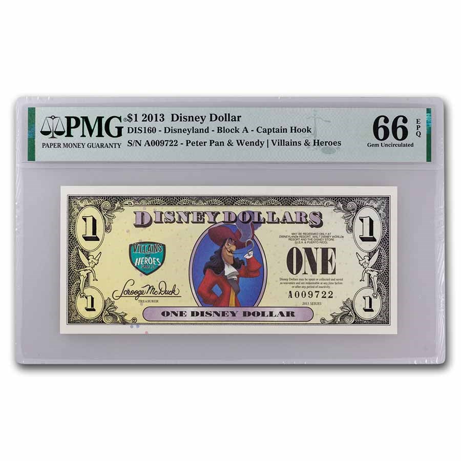 2013 $1.00 (A) Captain Hook CU-66 EPQ PMG (DIS#160)