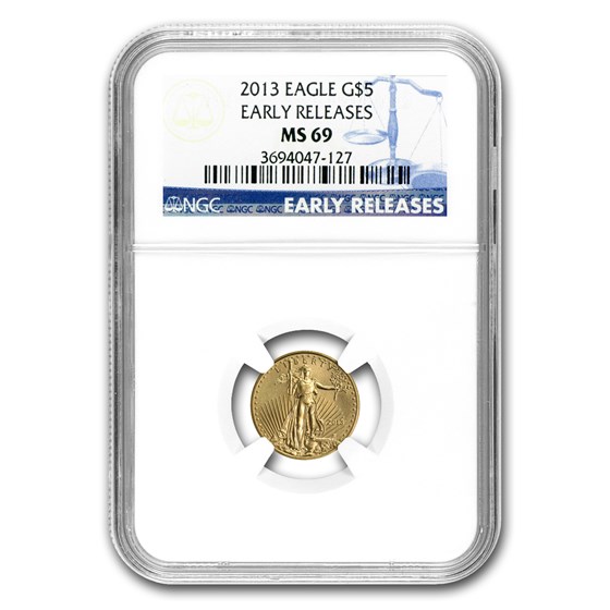 2013 1/10 oz American Gold Eagle MS-69 NGC (Early Releases)