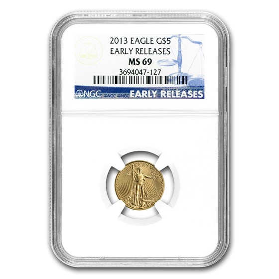 2013 1/10 oz American Gold Eagle MS-69 NGC (Early Releases) 2013 1/10 oz American Gold Eagle MS-69 NGC (Early Releases)