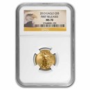 2013 1/10 oz Gold Eagle MS-70 NGC (First Releases, Eagle Label) 2013 1/10 oz Gold Eagle MS-70 NGC (First Releases, Eagle Label)