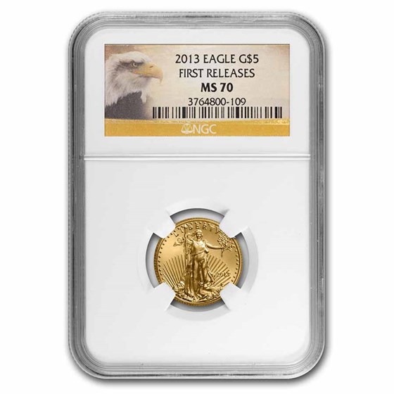 2013 1/10 oz Gold Eagle MS-70 NGC (First Releases, Eagle Label)