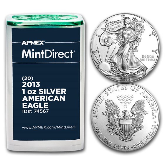 2013 1 oz American Silver Eagles (20-Coin MintDirect® Tube) 2013 1 oz American Silver Eagles (20-Coin MintDirect® Tube)
