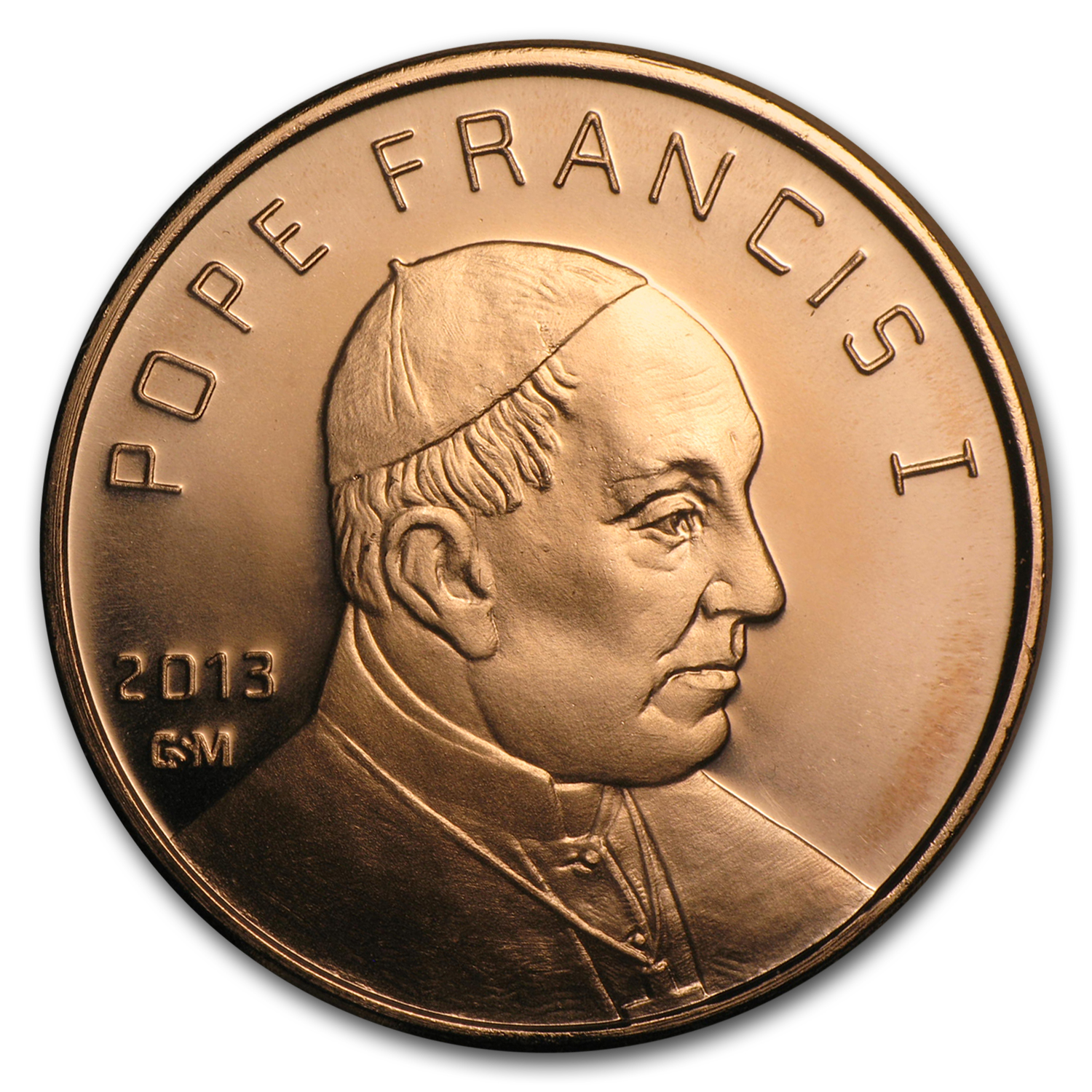 "2013 Pope Francis I" Copper 1oz .999 Fine Copper Beautiful Round 