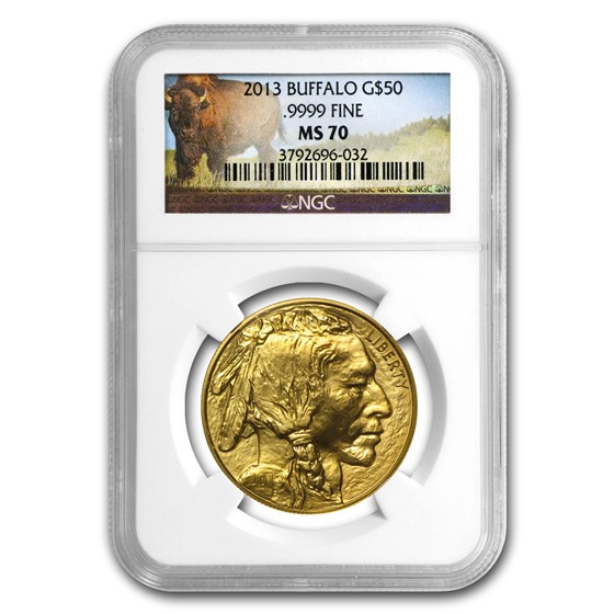 2013 1 oz Gold Buffalo MS-70 NGC (Buffalo Label) 2013 1 oz Gold Buffalo MS-70 NGC (Buffalo Label)
